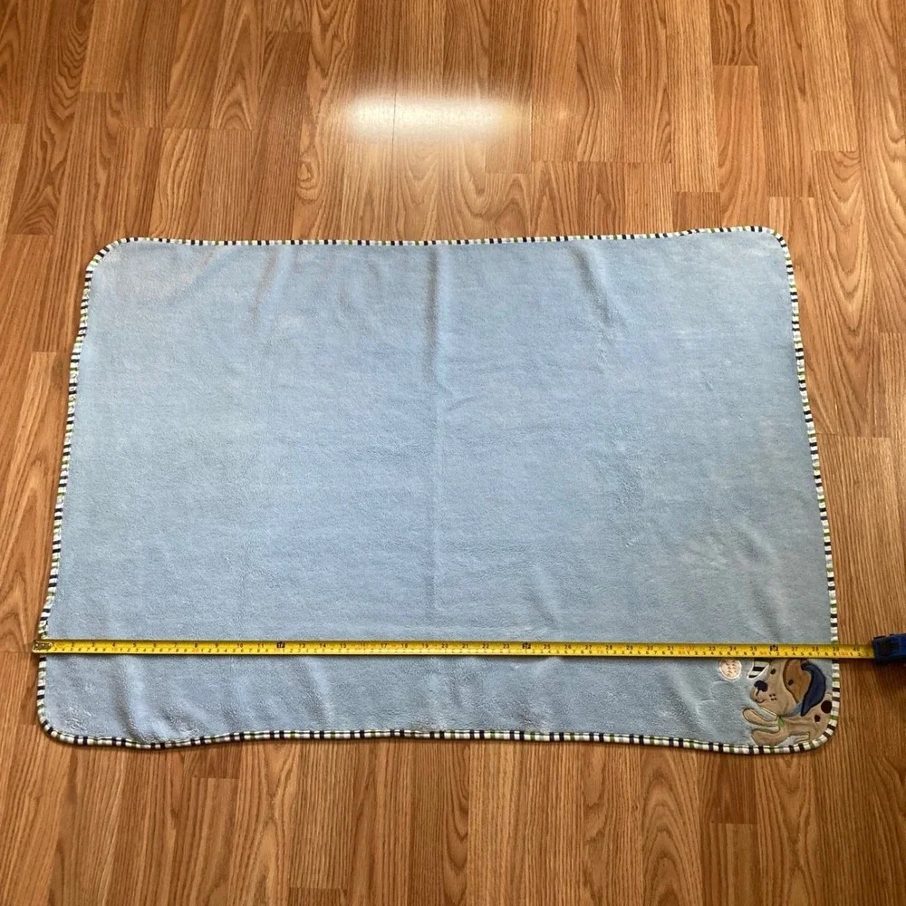 Garanimals Puppy Dog Baby Blanket Baseball Blue Stripes 28 x 39